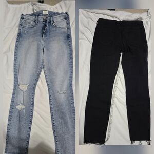 Stylish Women's Jeans - Black and Light Blue